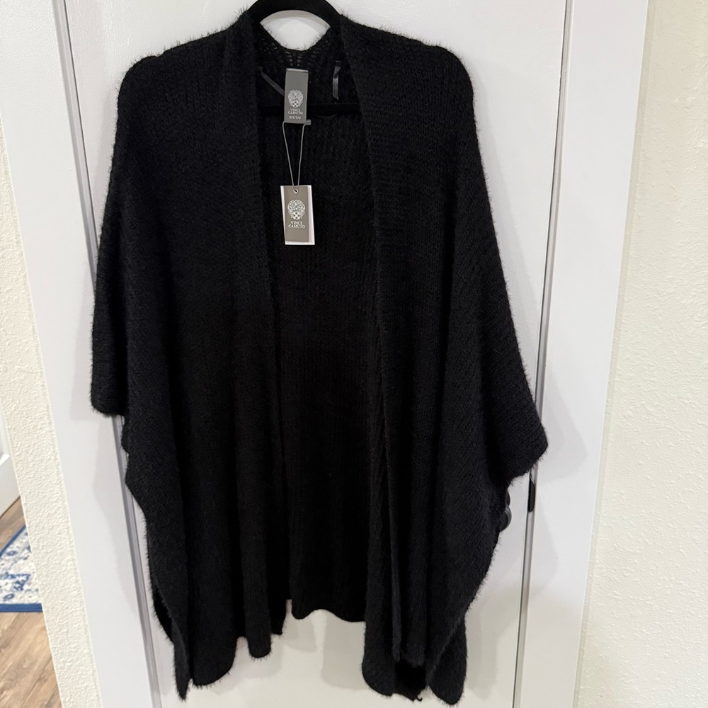 Black Open Front Cardigan
